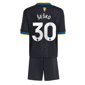 Manchester United Benjamin Sesko #30 Tredjetrøje Børn 2025-26 Kortærmet (+ Korte bukser)